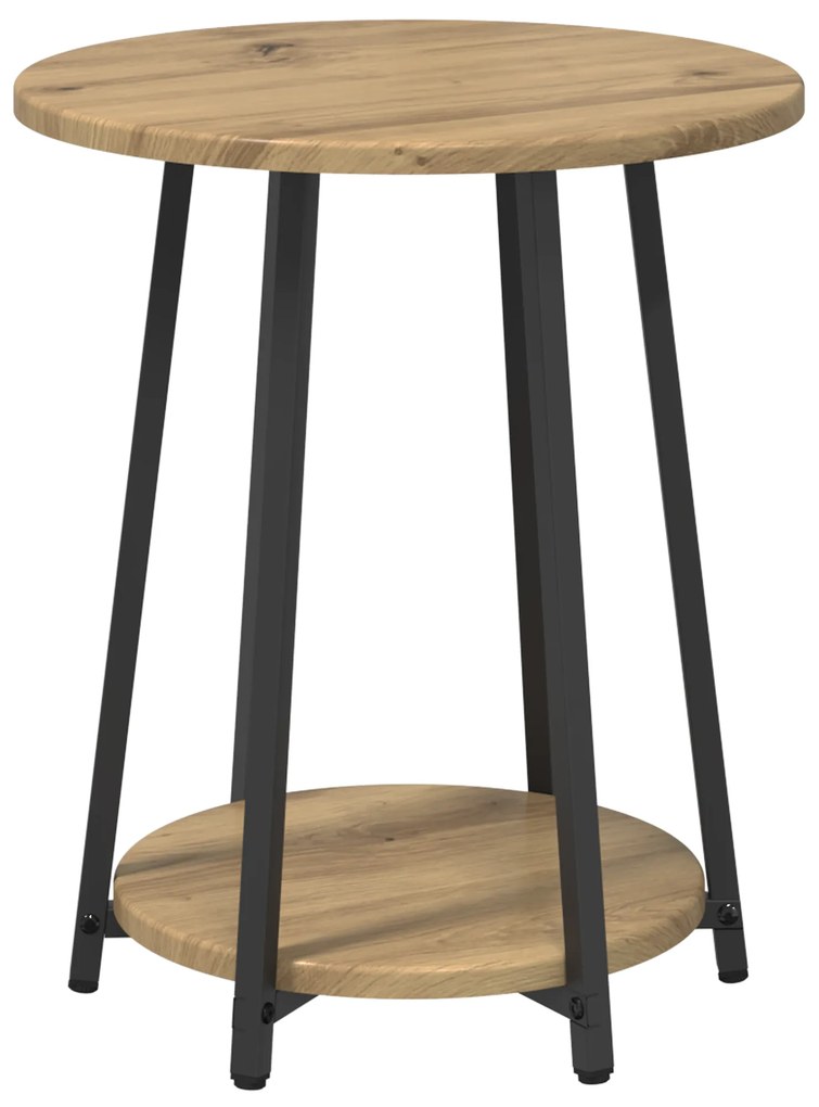 vidaXL Σετ Τραπεζάκι Πλευράς  2 Τεμαχίων σε Artisan Oak με Engineered Wood και Μέταλλο