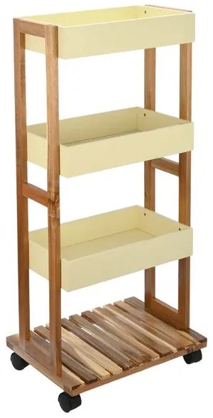 Estia Τρόλεϊ Κουζίνας Allure 4 Επιπέδων 40x30x88cm Ivory 01-24970