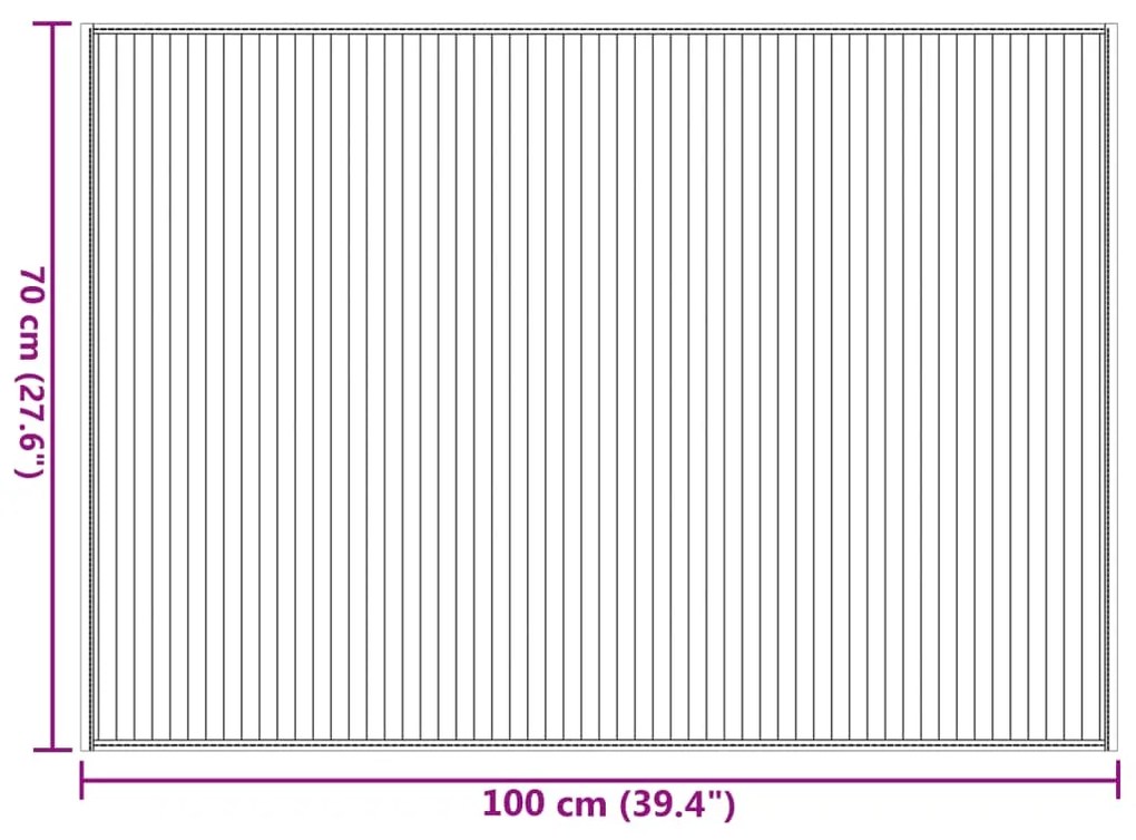 Χαλί Ορθογώνιο Ανοιχτό Φυσικό 70 x 100 εκ. Μπαμπού - Μπεζ