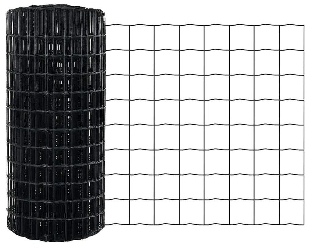 vidaXL Τείχος και Πόστ Γκρι 0,8 x 25 m Ατσάλι