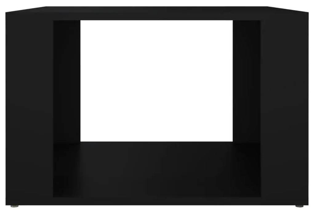 Κομοδίνο Μαύρο 57x55x36 εκ. από Επεξεργασμένο Ξύλο - Μαύρο