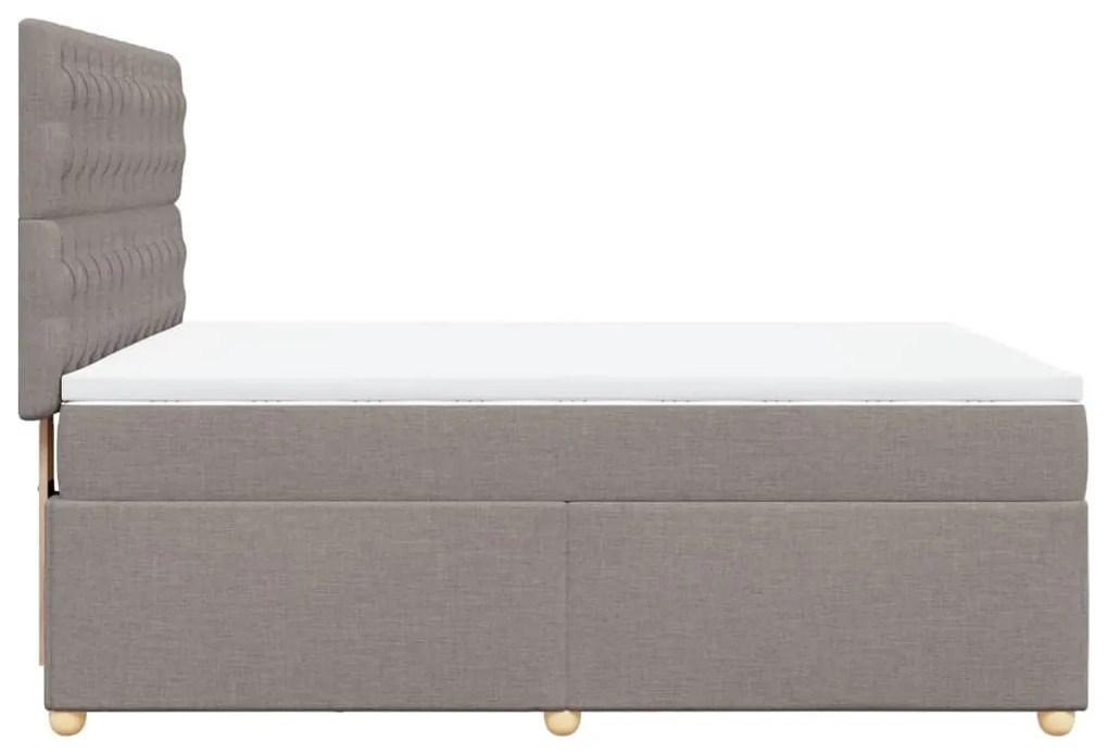 vidaXL Κρεβάτι Boxspring με Στρώμα Taupe 160x200 εκ. Υφασμάτινο