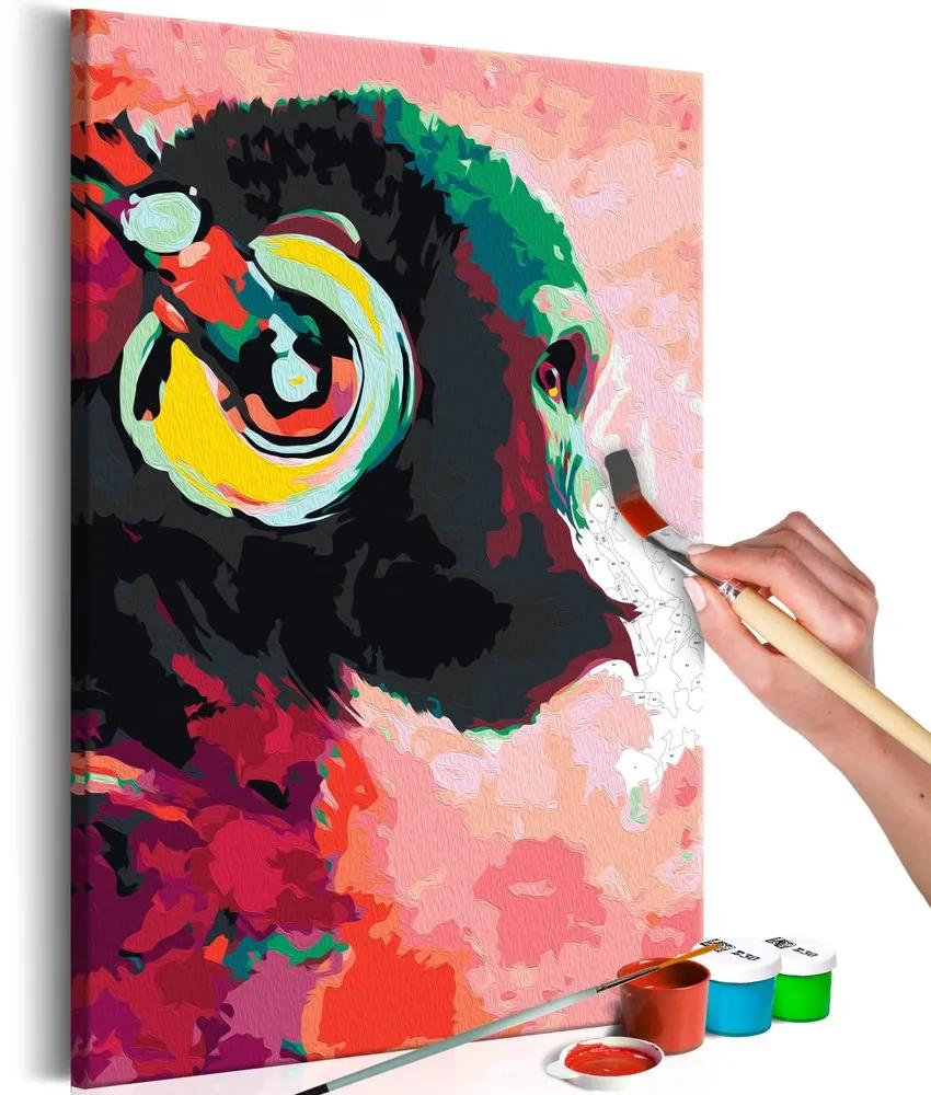 Πίνακας ζωγραφικής με αριθμούς κομψό μαϊμού - 40x60