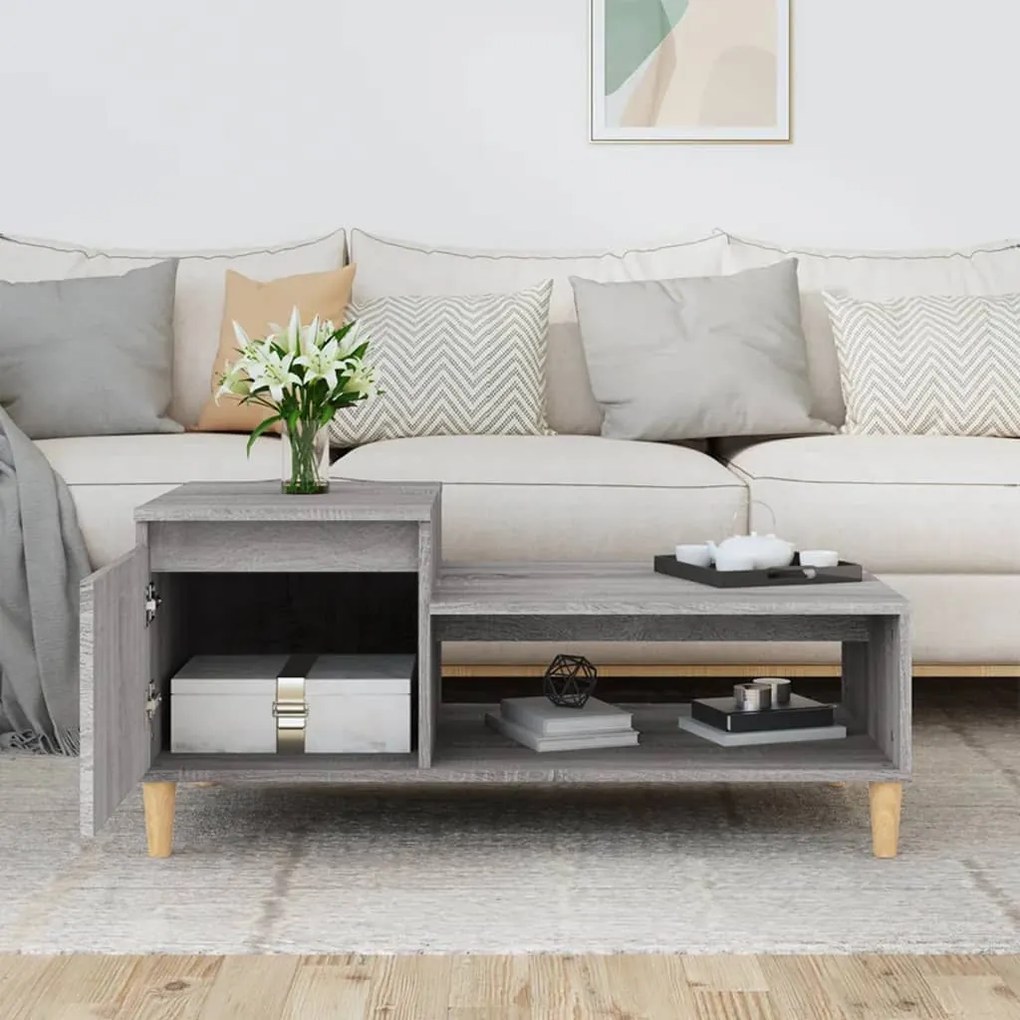 vidaXL Τραπεζάκι Σαλονιού Γκρι Sonoma 100x50x45 εκ. Επεξεργασμένο Ξύλο