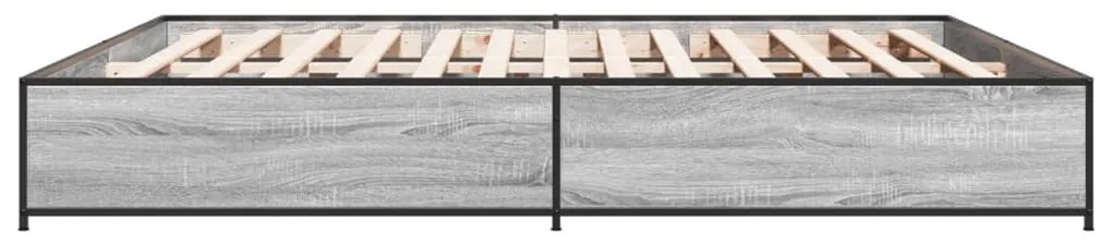 vidaXL Πλαίσιο Κρεβατιού Γκρι Sonoma 200x200 εκ. Επεξ. Ξύλο &amp; Μέταλλο