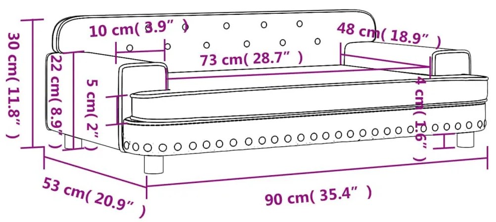 Καναπές Παιδικός Γκρι 90 x 53 x 30 εκ. από Συνθετικό Δέρμα - Γκρι