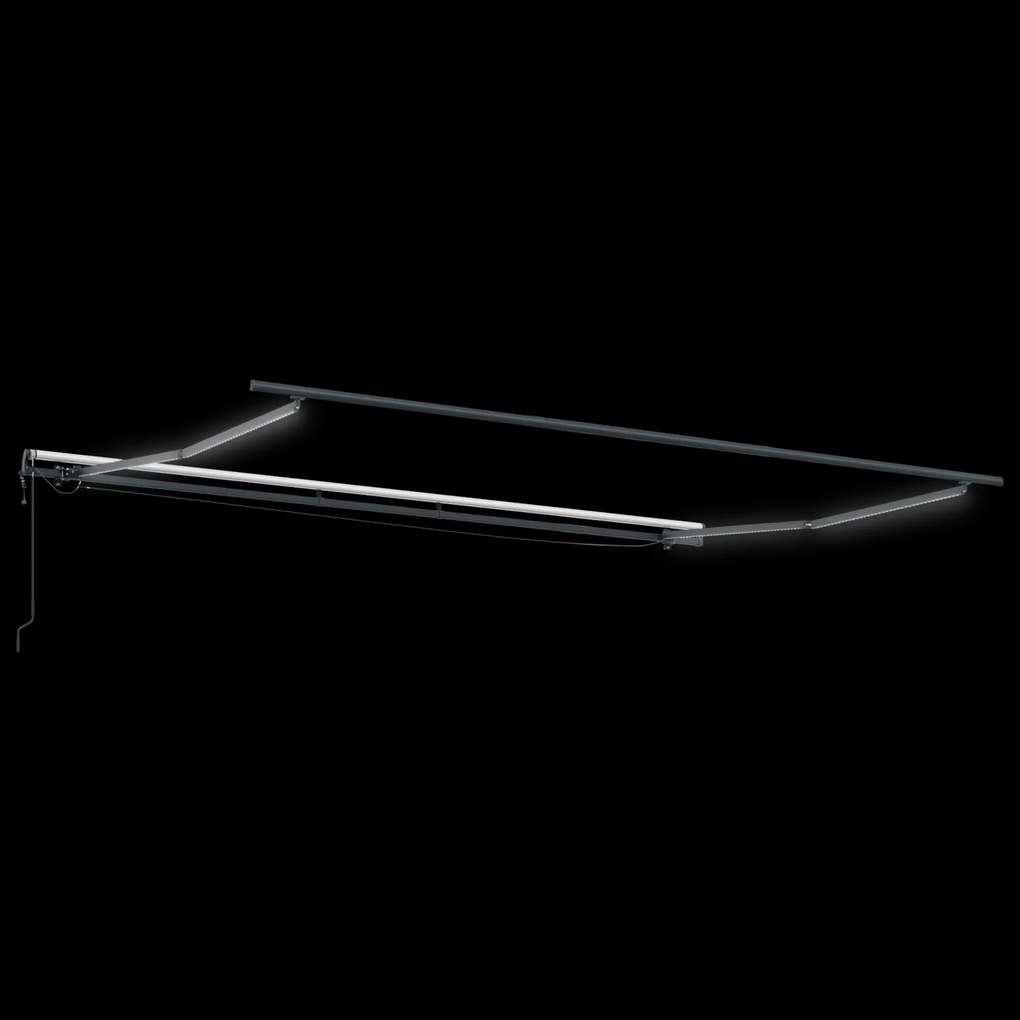 vidaXL Αυτόματη Ανασυρόμενη Τέντα με LED Λευκή 400x300 εκ.