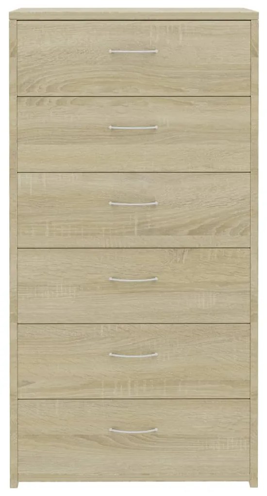 vidaXL Συρταριέρα με 6 Συρτάρια Sonoma Δρυς 50x34x96 εκ. Επεξ. Ξύλο