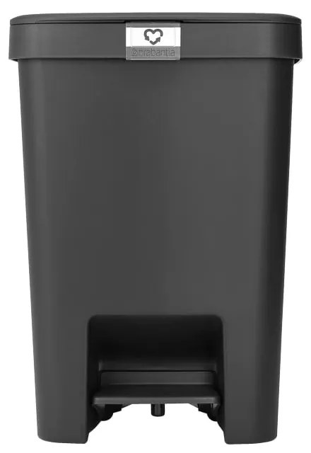 Brabantia 1008482 Stepup Κάδος Απορριμμάτων Γκρι με Πεντάλ 25L, Dark Grey