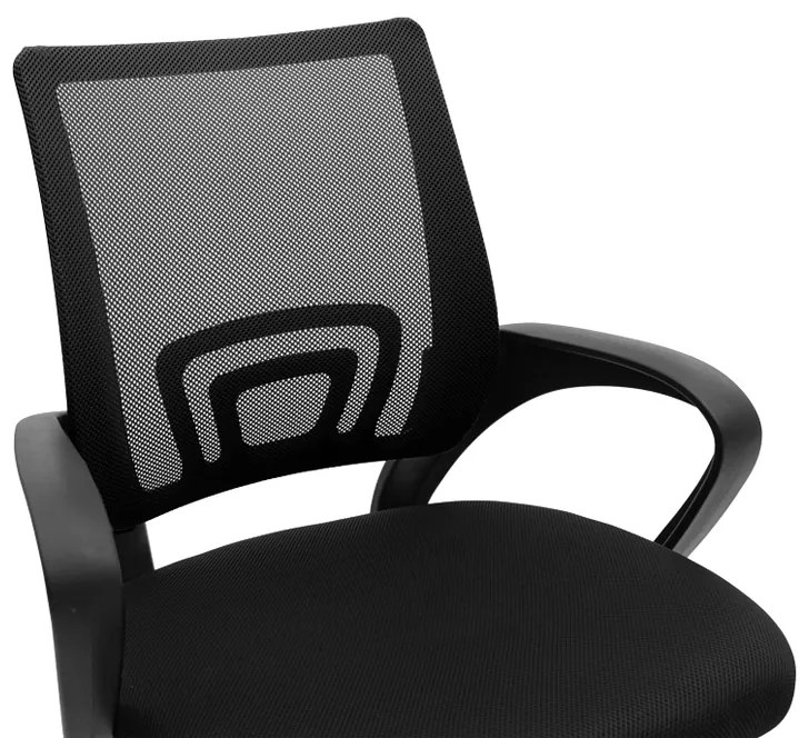 Καρέκλα γραφείου Berto II pakoworld με ανάκλιση ύφασμα mesh σε μαύρη απόχρωση 60x48x85-95εκ