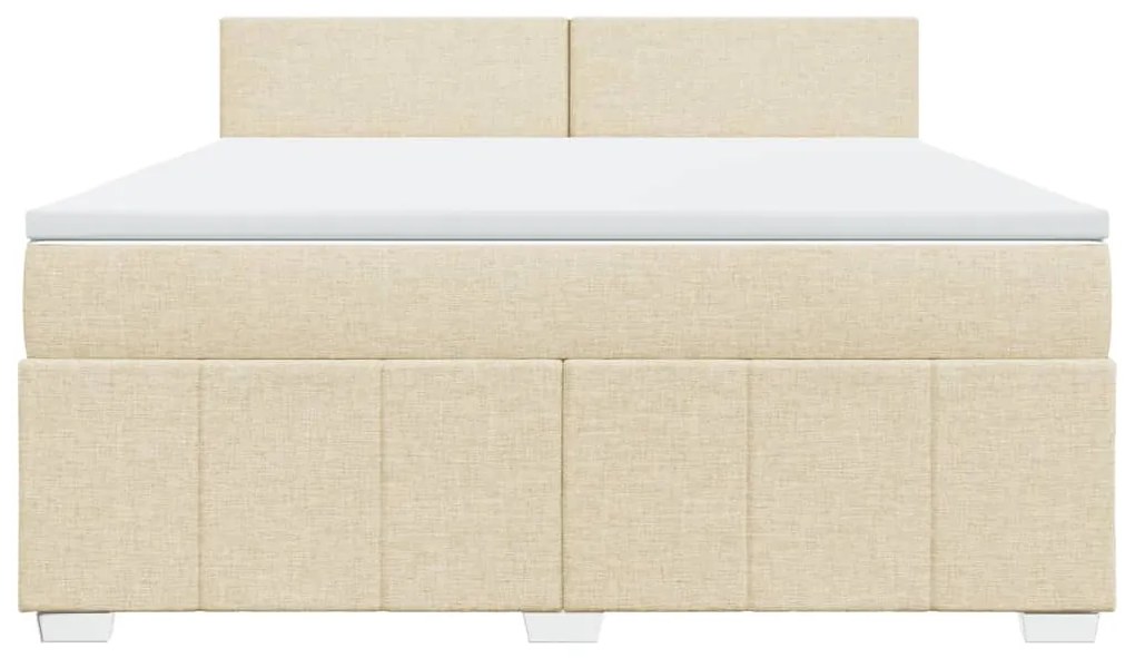 vidaXL Κρεβάτι Boxspring με Στρώμα Κρεμ 180x200 εκ. Υφασμάτινο