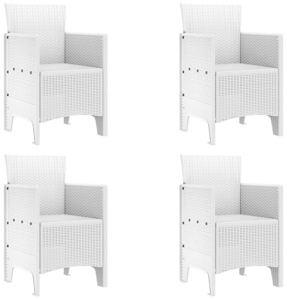 vidaXL Σετ Εξωτερικής Τραπεζαρίας Λευκό 5 pcs Λευκό Ράφτη από ρητίνη.