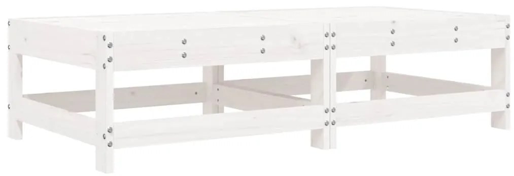 vidaXL Υποπόδια Κήπου με Μαξιλάρια 2 τεμ. Λευκά από Μασίφ Ξύλο Πεύκου