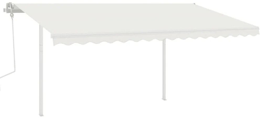 vidaXL Τέντα Συρόμενη Χειροκίνητη με LED Κρεμ 4 x 3 μ.