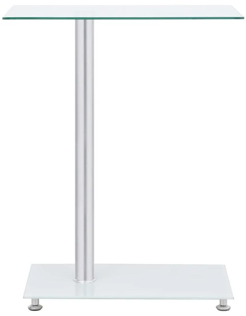 Τραπέζι Βοηθητικό Σχήμα «U» Διαφανές 45x30x58 εκ. Ψημένο Γυαλί - Διαφανές