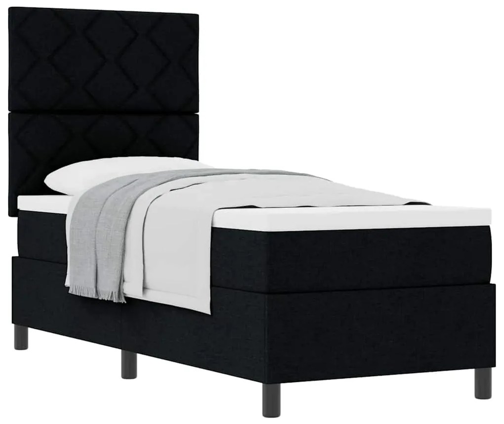 vidaXL Κρεβάτι με ελατήρια με στρώμα Μαύρο 80 x 200 cm ύφασμα