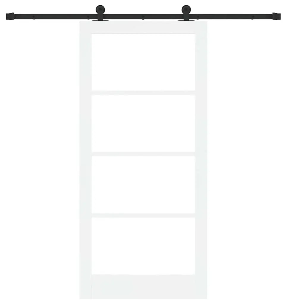 vidaXL Συρόμενη Πόρτα Χειροκίνητος Λευκό 93 x 202 cm Ξύλο και μέταλλο