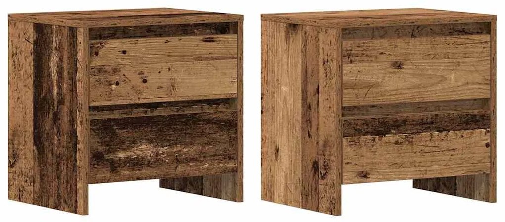 vidaXL Κομοδίνο 2 pcs Παλαιό ξύλο 45 x 34 x 44.5 εκ Επεξεργασμένο ξύλο
