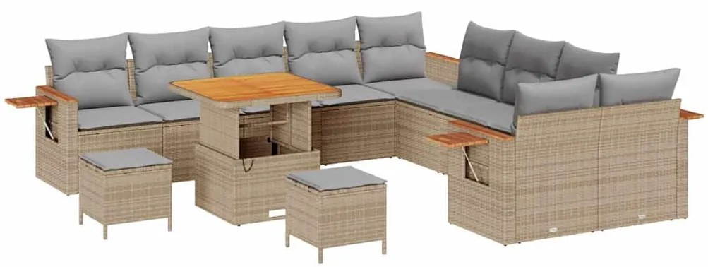 vidaXL Σετ Καναπέ Κήπου 13 pcs μπεζ και ανοιχτό γκρι 80 x 80 x 71 cm