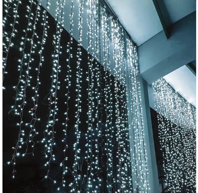 Λαμπάκια 240 LED Κουρτίνα Λαμπάκια Ψυχρό Φως Επεκτεινόμενα IP44 200x100cm Διάφανο X08240221 ACA-X08240221-Διάφανο X08240221