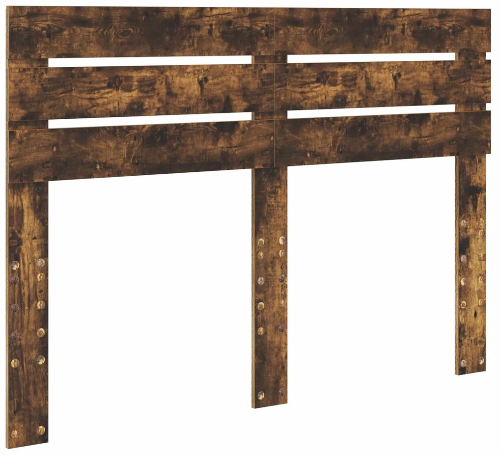 vidaXL Σκελετός Κρεβατιού Καπνιστό Δρύς 150 x 200 cm Μηχανήματος Ξύλο