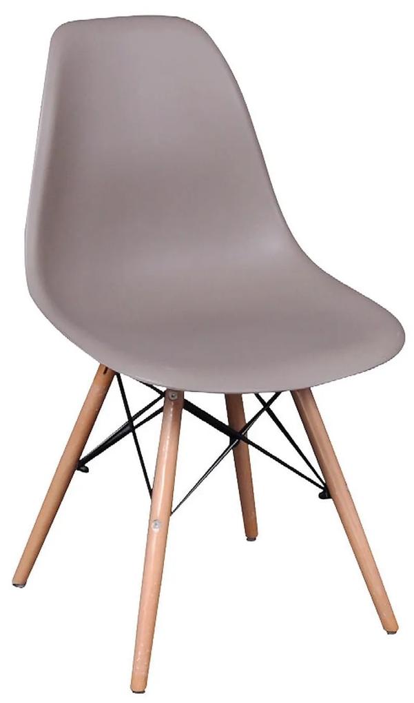 Καρέκλα Art Wood Sand-Beige EM123.9P 46X53X81 cm Σετ 4τμχ Ξύλο,Πολυπροπυλένιο