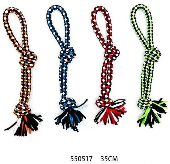 Υφασμάτινο παιχνίδι σκύλου σχοινί με κόμπους - 35cm - 12pcs - 550517