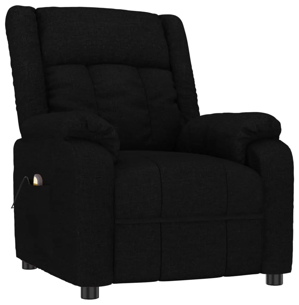 vidaXL Πολυθρόνα Μασάζ Μαύρη Υφασμάτινη