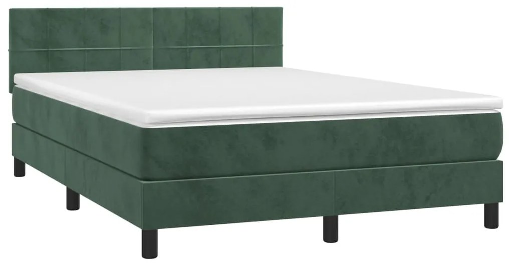 ΚΡΕΒΑΤΙ BOXSPRING ΜΕ ΣΤΡΩΜΑ ΣΚΟΥΡΟ ΠΡΑΣΙΝΟ 140X190ΕΚ. ΒΕΛΟΥΔΙΝΟ 3141302