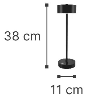 it-Lighting Crater Rechargeable LED 2W 3CCT Touch Table Lamp Black D:38cmx11cm (80100110)