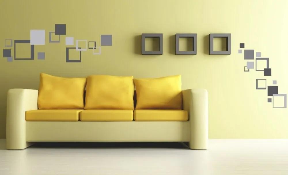 Διακοσμητικά αυτοκόλλητα τοίχου γκρι τετράγωνα - 50x70