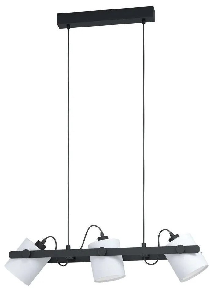 Φωτιστικό Οροφής-Ράγα 'Hornwood 1' 43426 Black-White Eglo Metal, Fabric