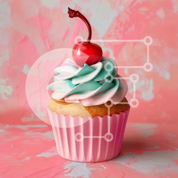 Intra Συλλεκτικό Ξύλινο Παζλ Plywood  4mm - Πολύχρωμο Cupcake με κεράσι Σε Ξύλινο Κουτί - Διαστάσεις: 10x10 cm – 25 κομμάτια