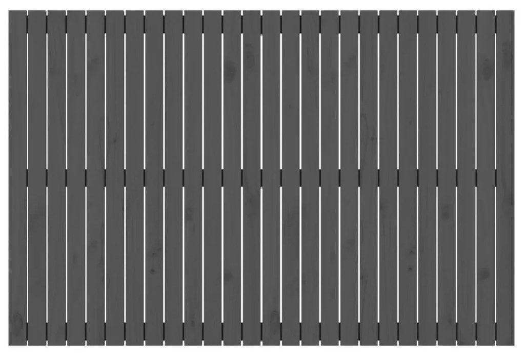 Κεφαλάρι Τοίχου Γκρι 166x3x110 εκ. από Μασίφ Ξύλο Πεύκου - Γκρι