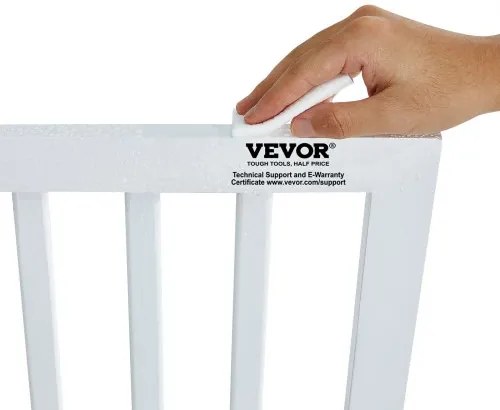 VEVOR Free Standing Dog Gate 24x60 inch Freestanding Pet Gate Foldable White