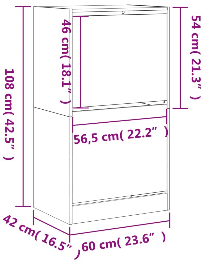 ΠΑΠΟΥΤΣΟΘΗΚΗ ΜΕ 2 ΑΝΑΚΛ. ΣΥΡΤΑΡΙΑ SONOMA ΔΡΥΣ 60X42X108 ΕΚ. 3214387