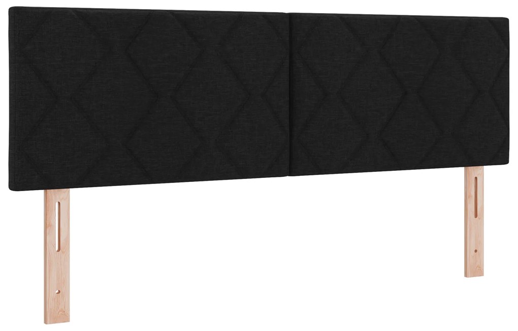 vidaXL κρεβάτι με στρώμα box spring Μαύρο 140x190 εκ Υφάσμα