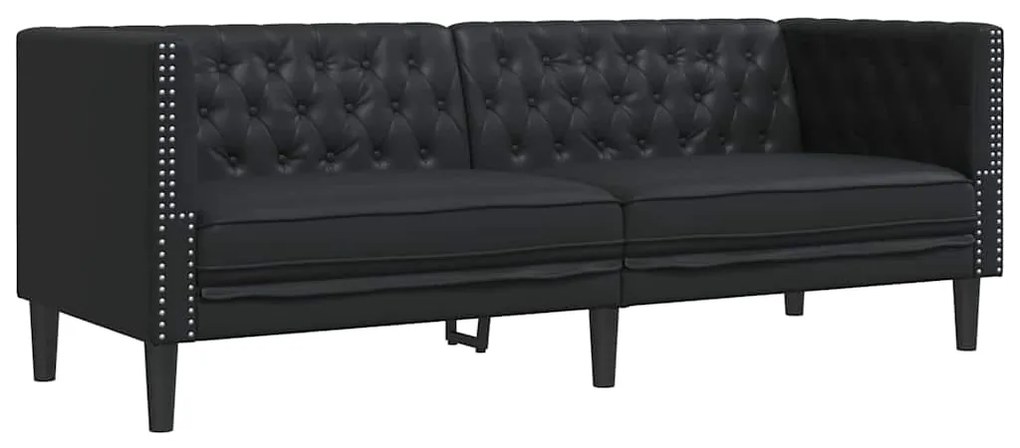 vidaXL Σετ Καναπέ 3 pcs Μαύρο 194 x 74.5 x 70.5 εκ. Τεχνητό δέρμα