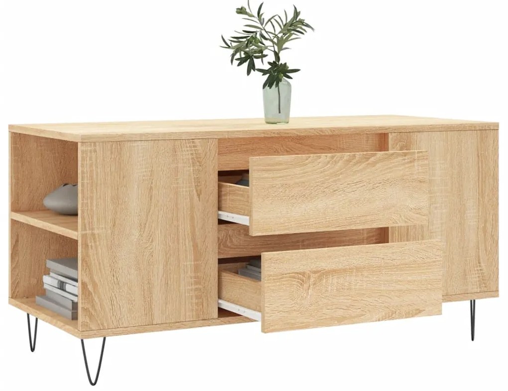 vidaXL Τραπεζάκι Σαλονιού Sonoma Δρυς 102x44,5x50 εκ. Επεξεργ. Ξύλο