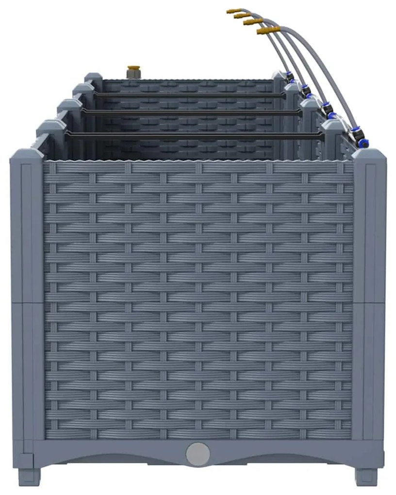 vidaXL Ζαρντινιέρες κήπου Ανοιχτό γκρι 120 x 40 x 37.5 cm Ατσάλι