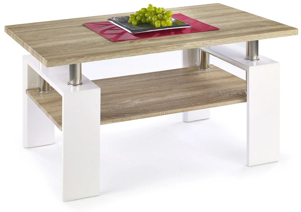 DIANA H MDF coffee table color: sonoma oak/white DIOMMI V-CH-DIANA_H_MDF-LAW-SONOMA DIOMMI-60-20586