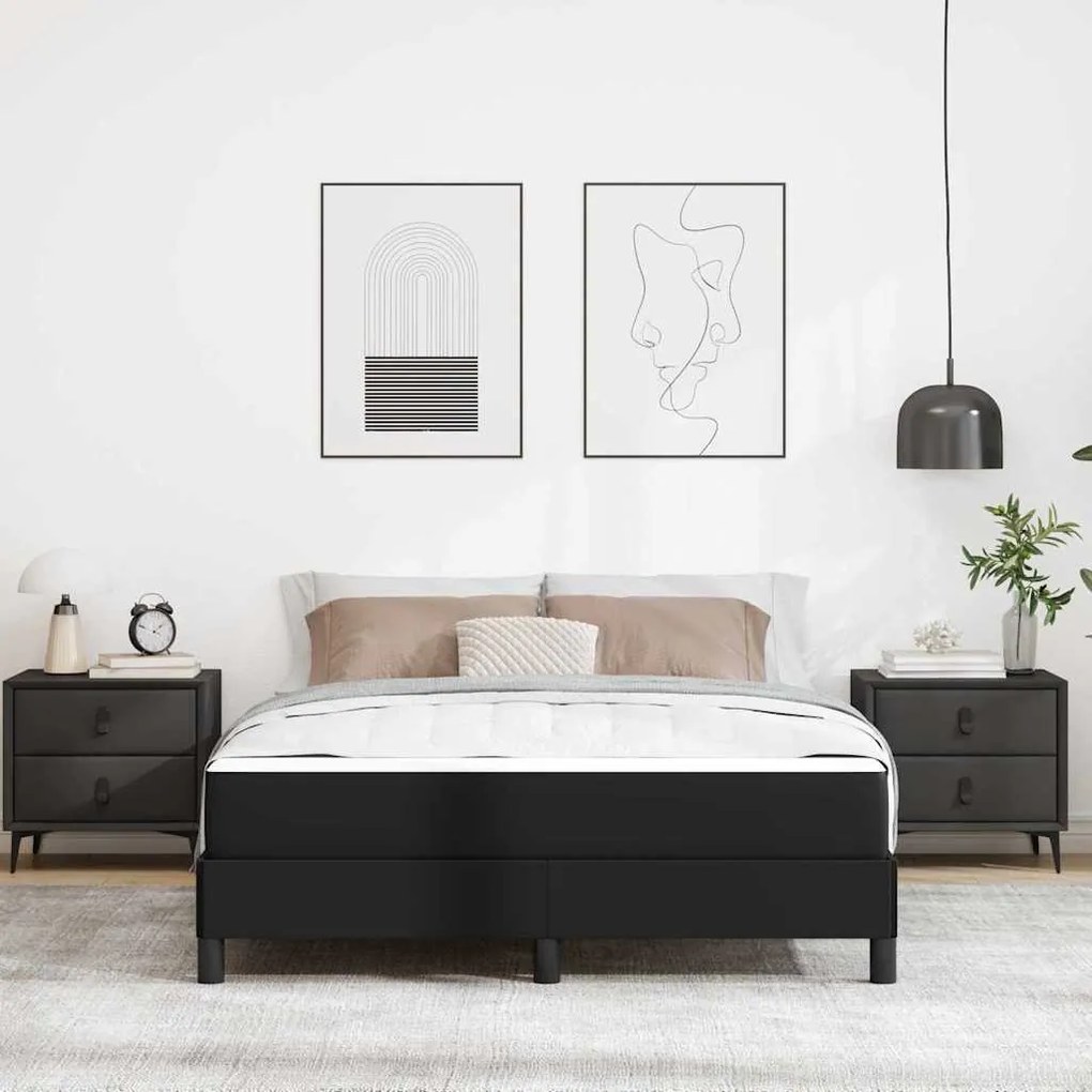 vidaXL Κρεβάτι Άλλο Μαύρο 140 x 190 cm Τεχνητό δέρμα