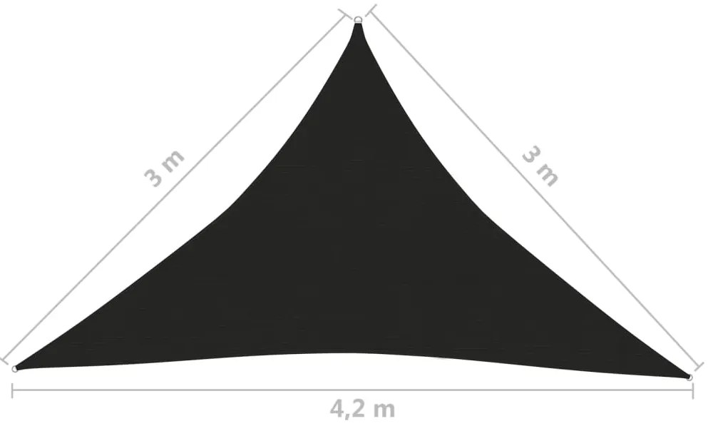 vidaXL Πανί Σκίασης Μαύρο 3 x 3 x 4,2 μ. από HDPE 160 γρ./μ²
