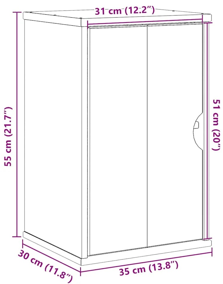 ΝΤΟΥΛΑΠΙ ΜΠΑΝΙΟΥ ΕΠΙΤΟΙΧΙΟ OTTA 35X30X55 ΕΚ. ΜΑΣΙΦ ΞΥΛΟ ΠΕΥΚΟΥ 4013457