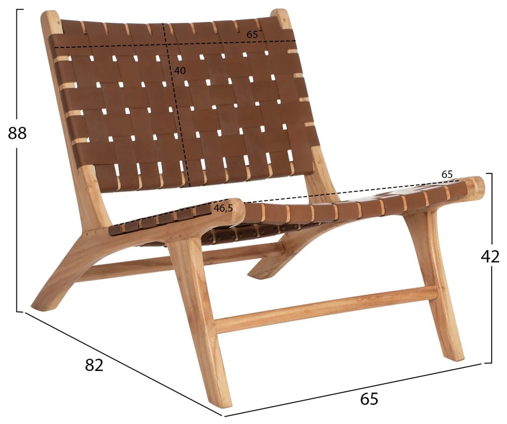 Καρέκλα Felipe από Μασίφ Ξύλο Teak Φυσικό 65x82x88 Υ Εκ.