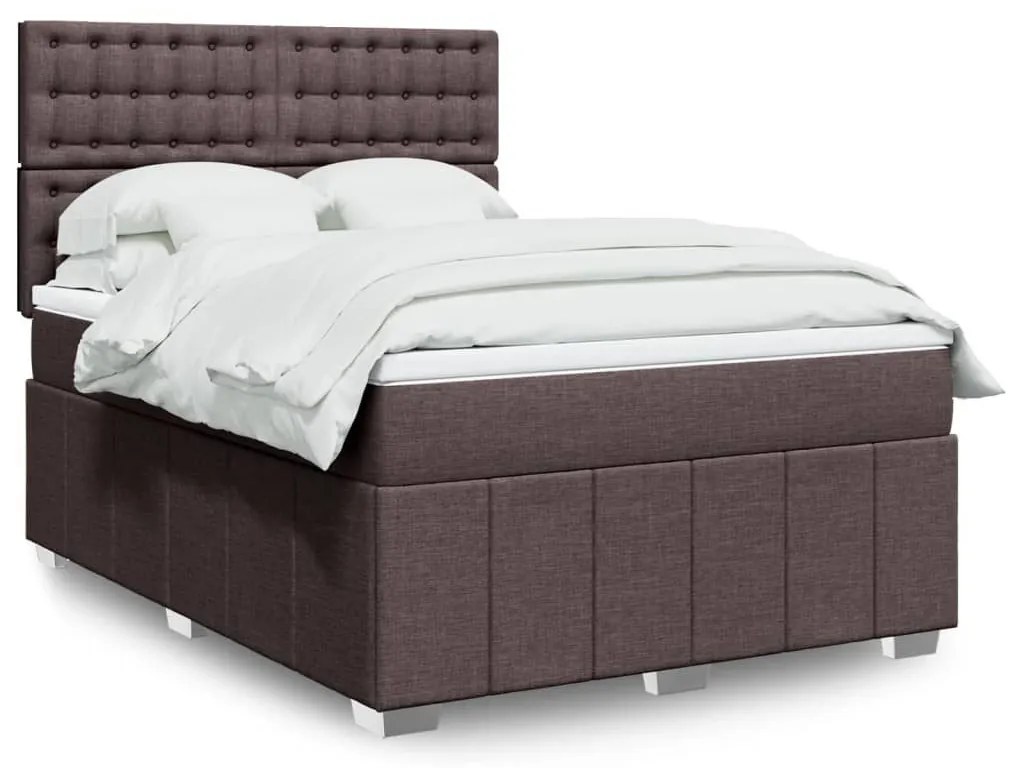 ΚΡΕΒΑΤΙ BOXSPRING ΜΕ ΣΤΡΩΜΑ ΣΚΟΥΡΟ ΚΑΦΕ 140X200 ΕΚ ΥΦΑΣΜΑΤΙΝΟ 3291708