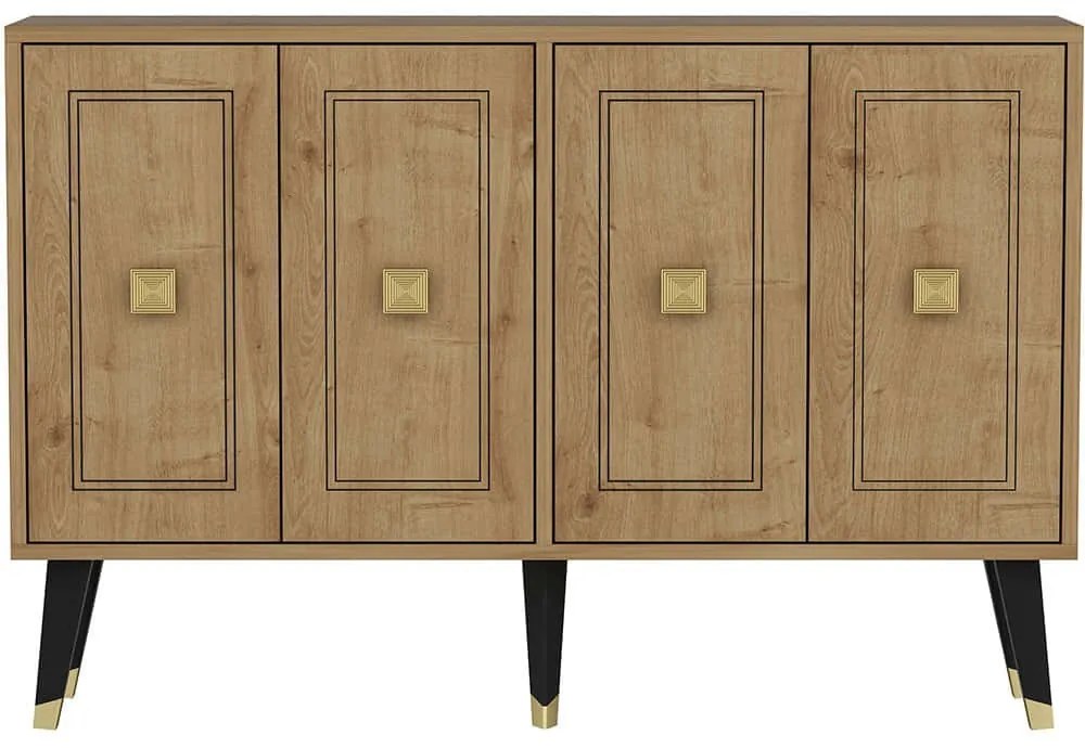Μπουφές Hartin 327ODS1226 120x30x80cm Oak Μοριοσανίδα, Μελαμίνη