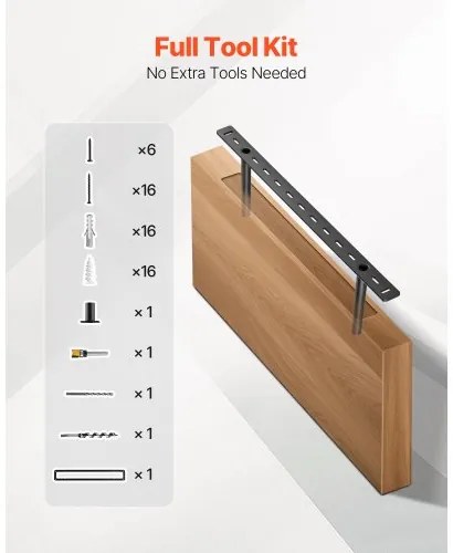 VEVOR 2 Pcs Shelf Bracket 22 inch / 558.4 mm Heavy Duty Floating Shelf Brackets