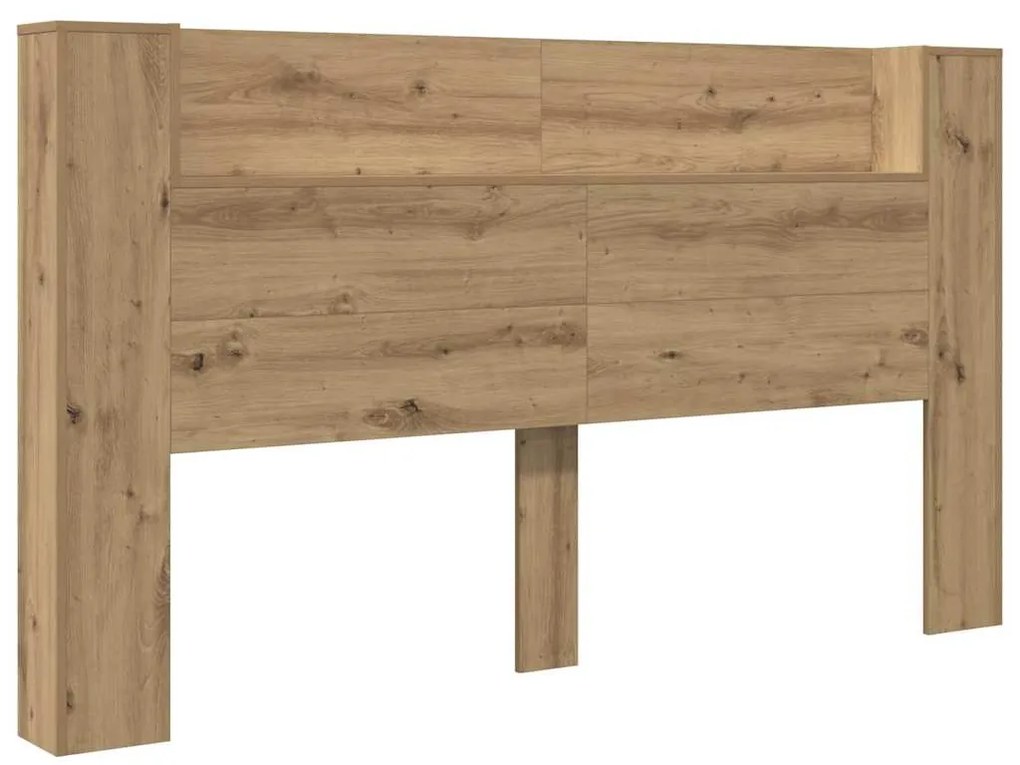 vidaXL Κρεβάτι με Κεφαλάρι με ράφι artisan δρυς 180 x 17 x 104.5 εκ