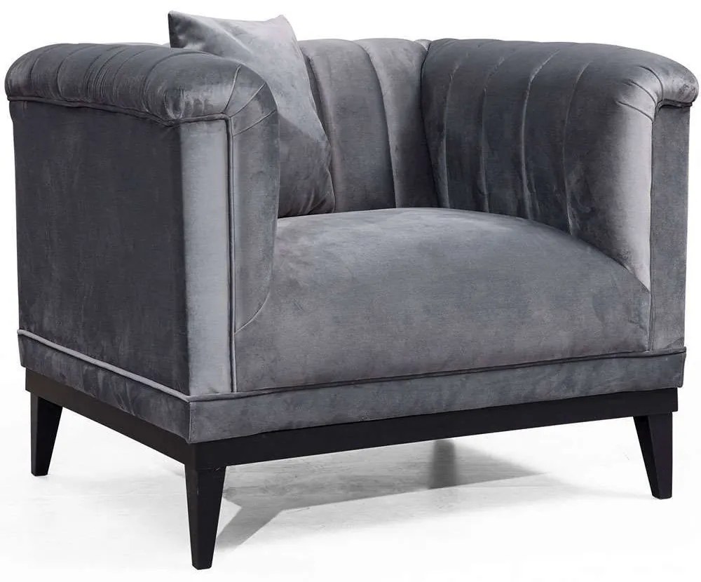 Πολυθρόνα Trendy 569HLN1506 105x89x79cm Dark Grey-Black